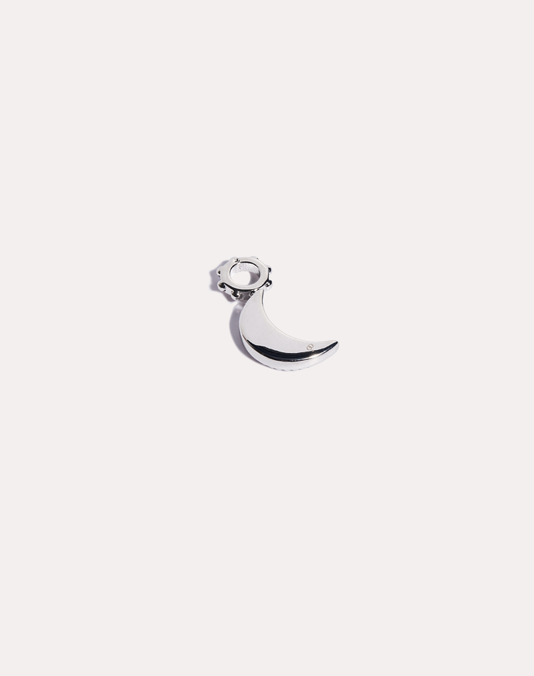Textured Reversible Moon Charm in Silver